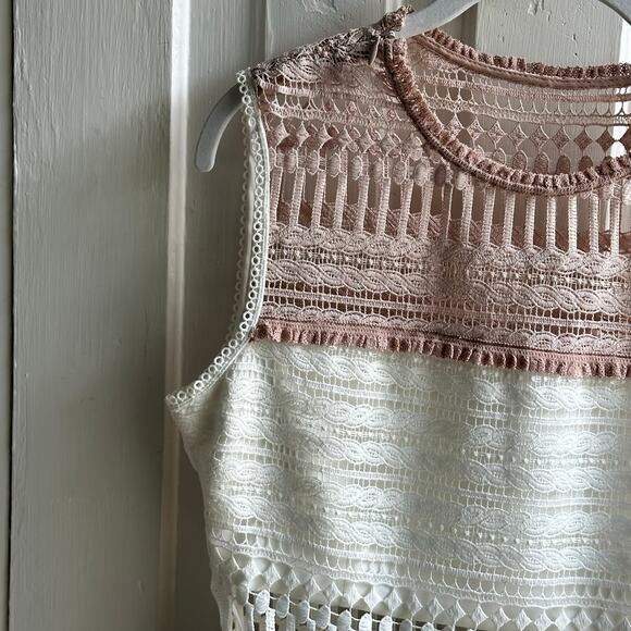 Alexis Embroidered Lace Melania Dress in White & Beige NWT - Picture 4 of 9